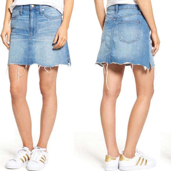 Madewell Dresses & Skirts - Madewell Mccarren Raw Hem Jean Skirt